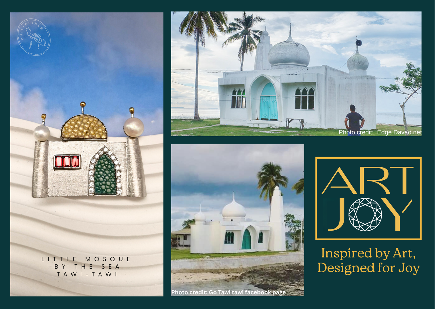 Little Mosque by The Sea Pin Necklace