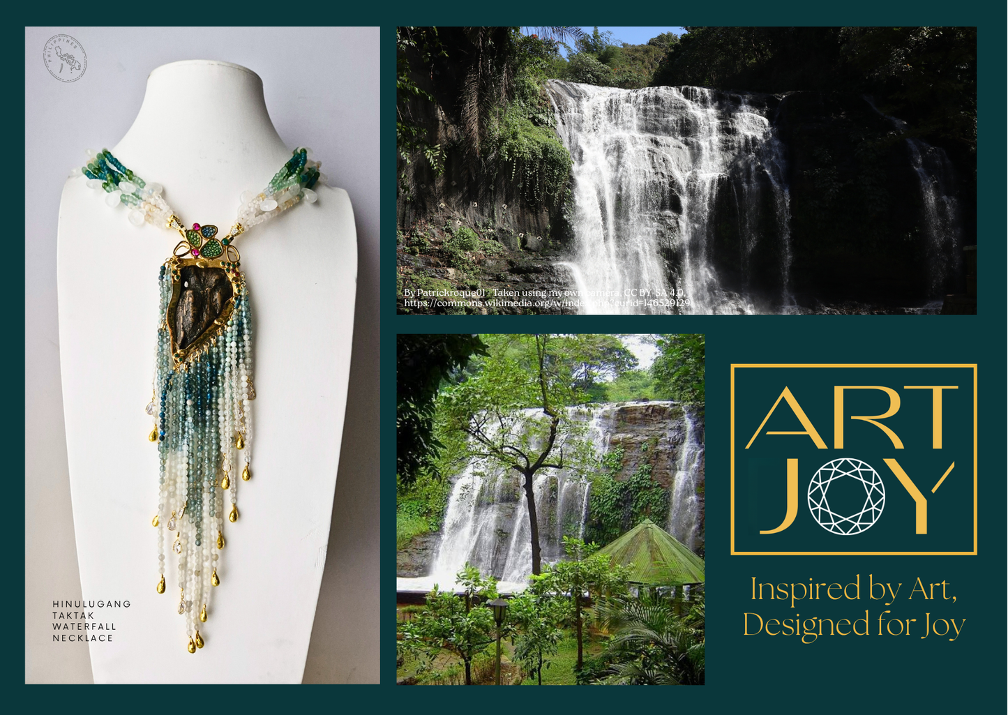 Hinulugang Taktak Waterfall Pin Necklace