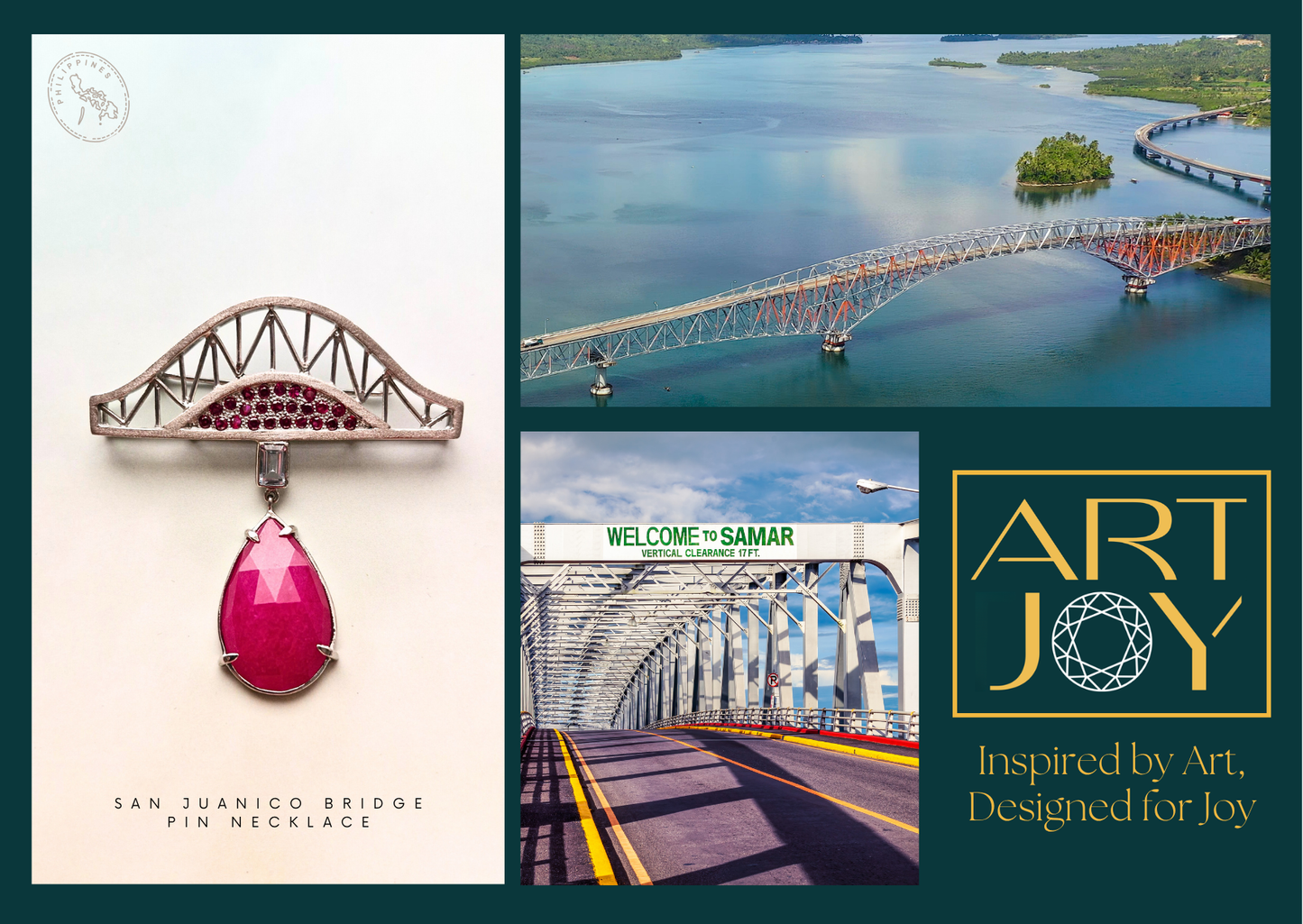San Juanico Bridge Pin Necklace 1