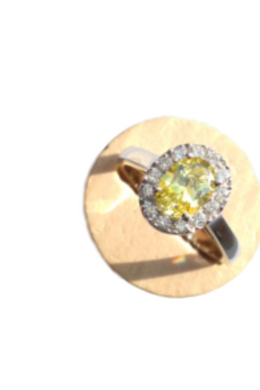 Yellow Diamond Halo Engagement Ring