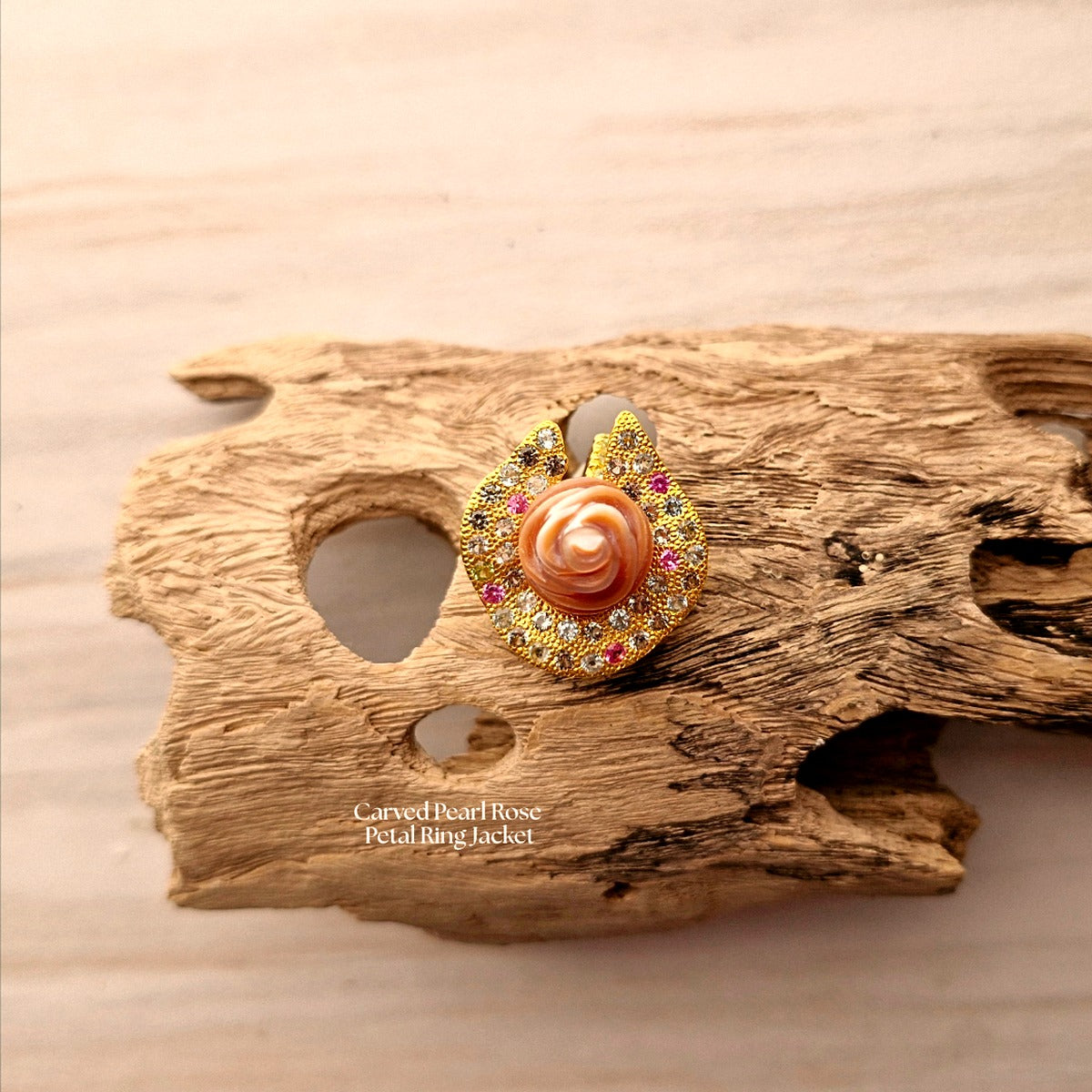 Carved Pearl Rose Petal Ring Jacket