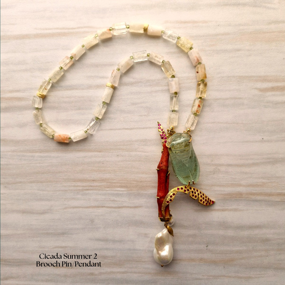Cicada Summer 2 Brooch Pin-Pendant