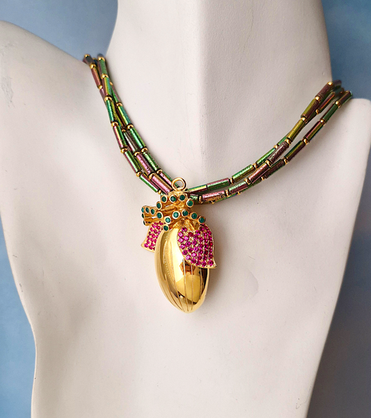 Puso ng Saging Brooch Pin Necklace