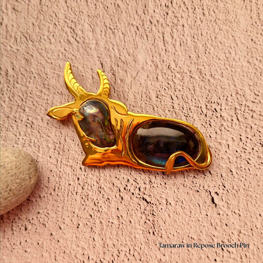 Tamaraw in Repose Brooch Pin
