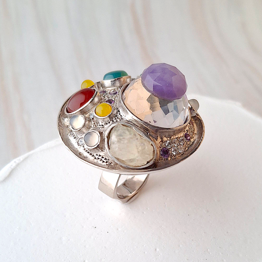 Halo Halo Ring Silver
